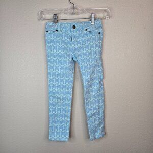 Vineyard Vines Blue Anchor Print Skinny Jeans Girl's Size 6 Blue